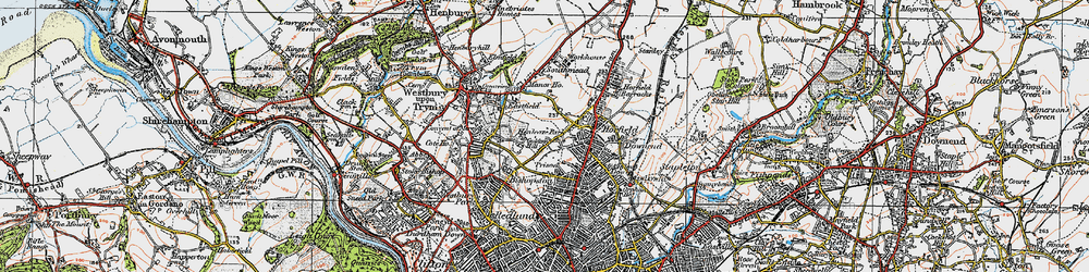Old map of Henleaze in 1919