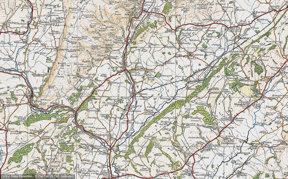 Old Map of Historic Map covering Henley Common in 1920