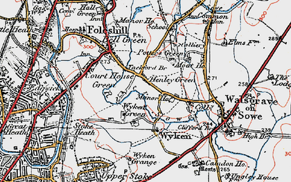 Old map of Henley Green in 1920