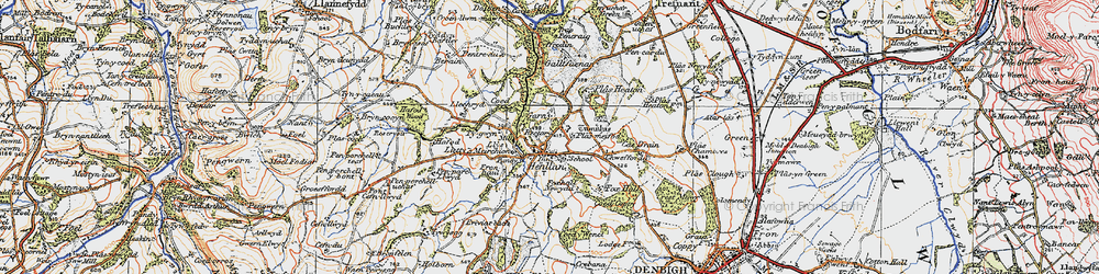 Old map of Afon y Meirchion in 1922