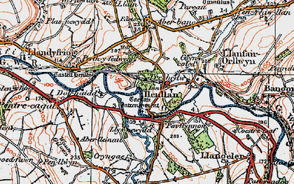 Old map of Henllan in 1923