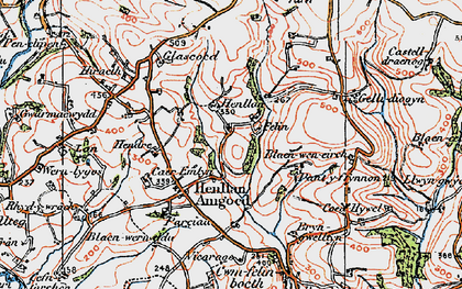 Old map of Henllan Amgoed in 1922