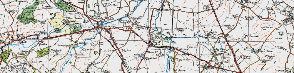 Old map of Henlow in 1919
