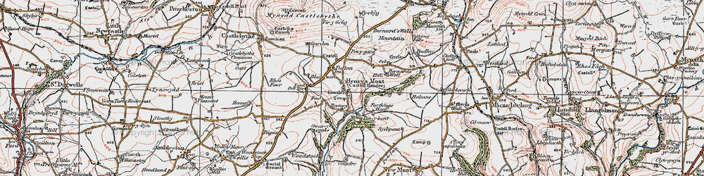 Old map of Blaen-wern in 1922