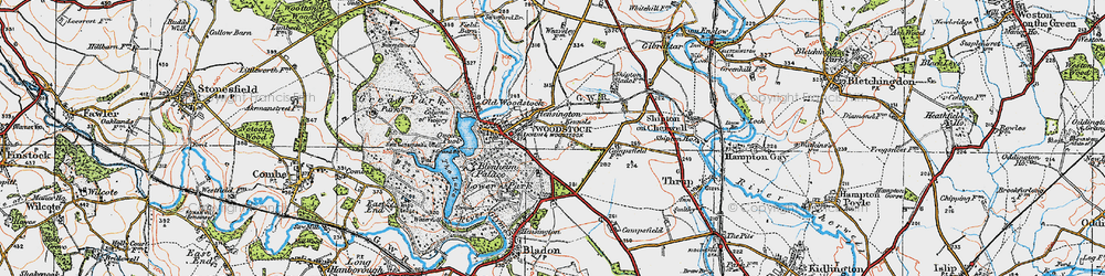 Old map of Hensington in 1919