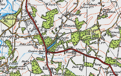 Old map of Hensting in 1919