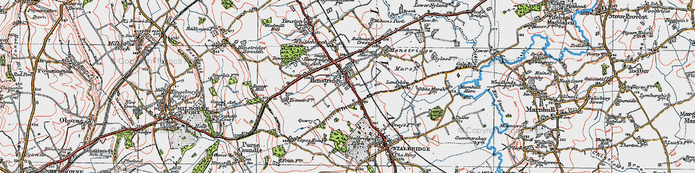 Old map of Henstridge in 1919