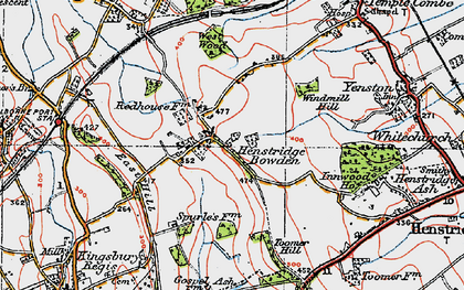 Old map of Henstridge Bowden in 1919