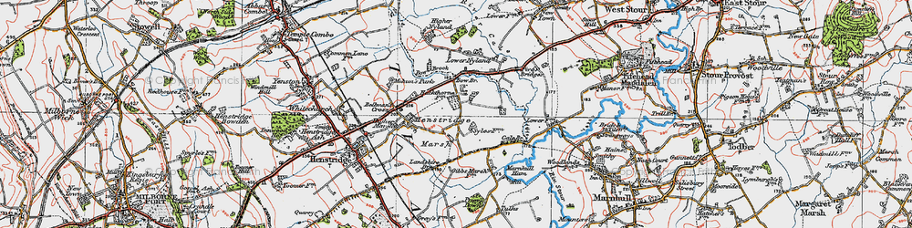 Old map of Henstridge Marsh in 1919