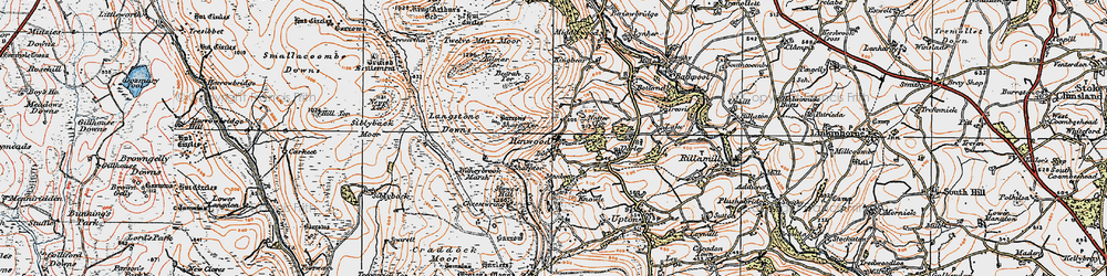 Old map of Henwood in 1919