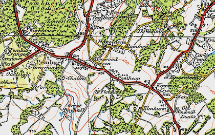 Old map of Henwood Green in 1920