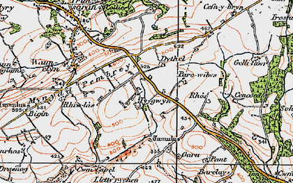 Old map of Heol-ddu in 1923