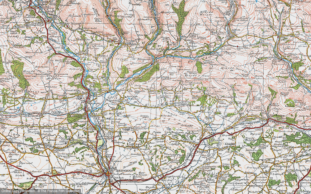 Old Map of Heol-laethog, 1922 in 1922