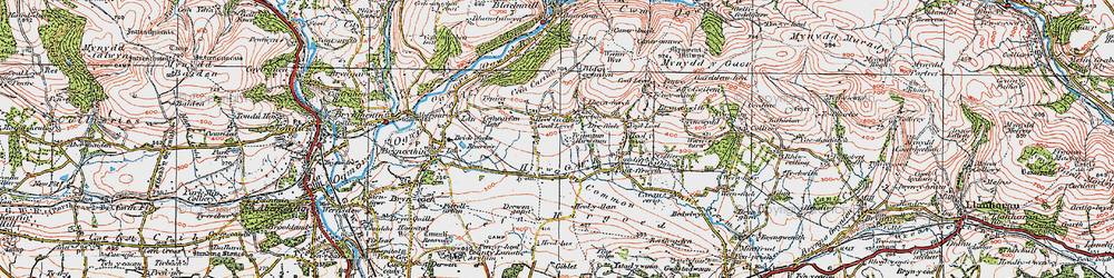 Old map of Heol-laethog in 1922
