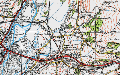 Old map of Heol Las in 1923