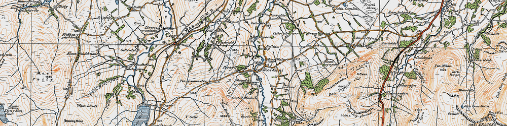 Old map of Heol Senni in 1923