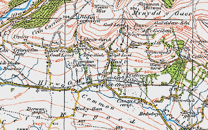 Old map of Heol-y-Cyw in 1922