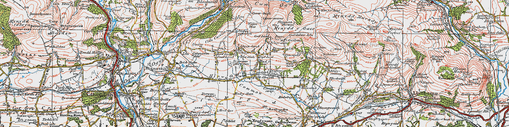 Old map of Heol-y-Cyw in 1922