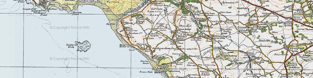 Old map of Heol-y-mynydd in 1922