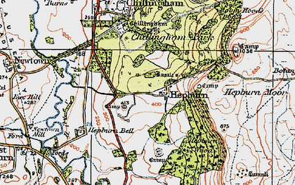 Old map of Bewick Folly in 1926