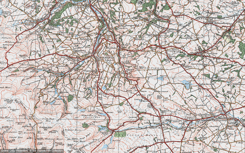 Old Map of Hepworth, 1924 in 1924