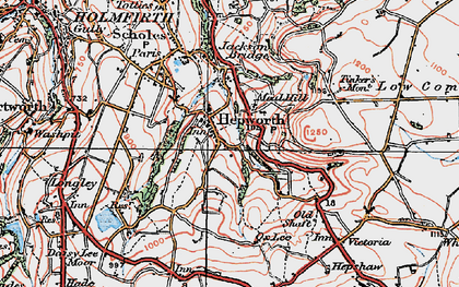 Old map of Hepworth in 1924