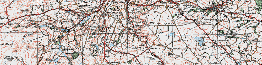 Old map of Hepworth in 1924