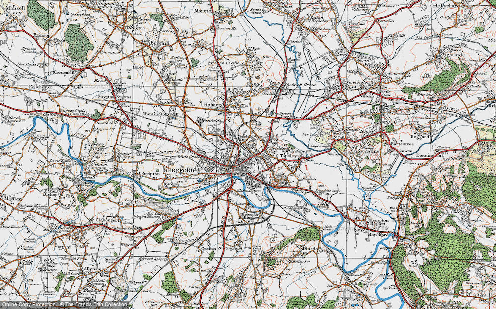 Old Map of Hereford, 1920 in 1920