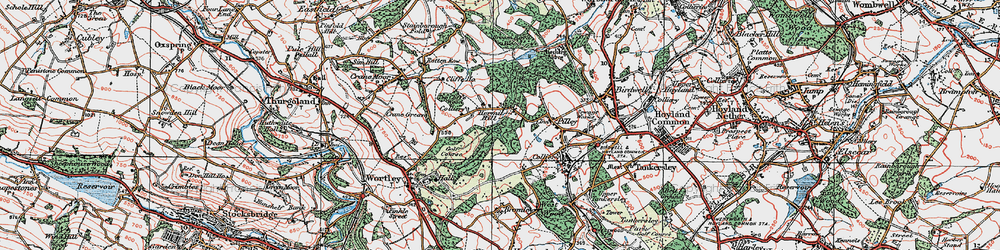 Old map of Lane Royds Park in 1924