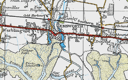 Old map of Fowley Island in 1919