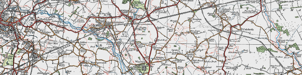 Old map of Hermitage Green in 1924