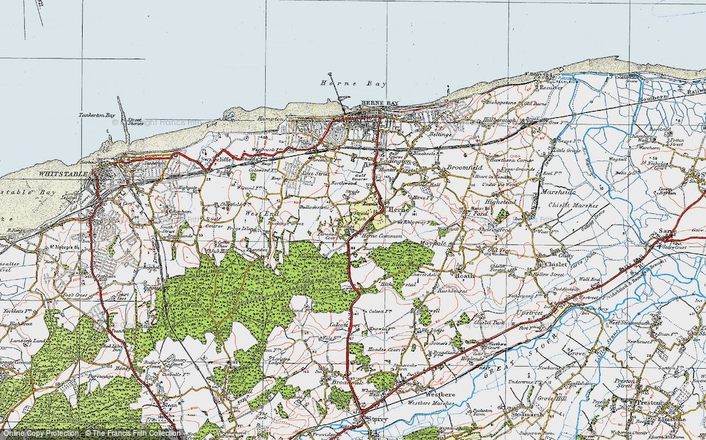 Old Map of Herne Common, 1920 in 1920