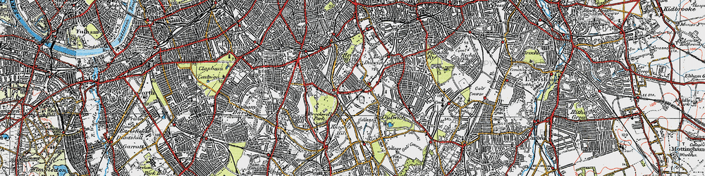Old map of Herne Hill in 1920