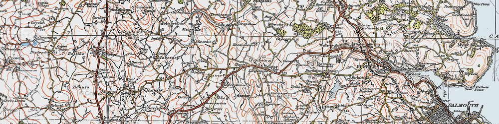 Old map of Herniss in 1919