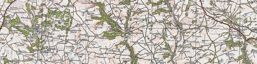 Old map of Herodsfoot in 1919