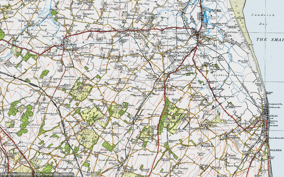 Old Map of Heronden, 1920 in 1920