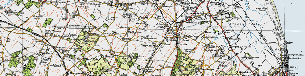 Old map of Heronden in 1920