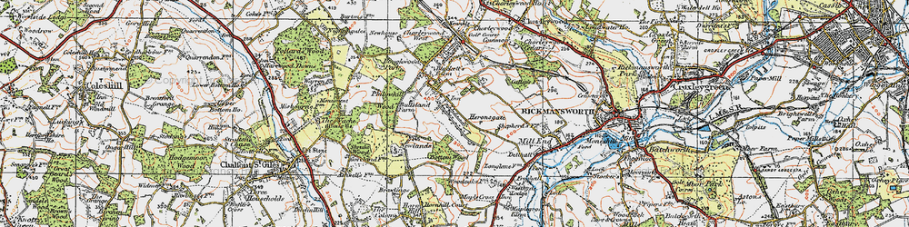 Old map of Heronsgate in 1920