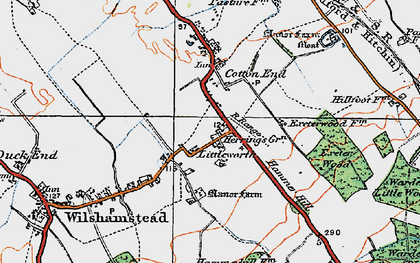 Old map of Herring's Green in 1919