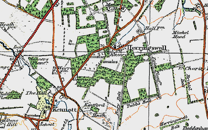 Old map of Herringswell in 1920