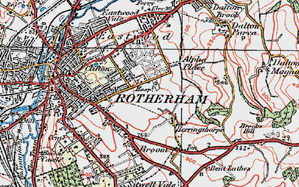 Old map of Herringthorpe in 1923