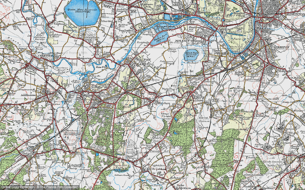 Old Map of Hersham, 1920 in 1920