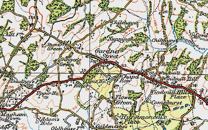 Old map of Herstmonceux in 1920