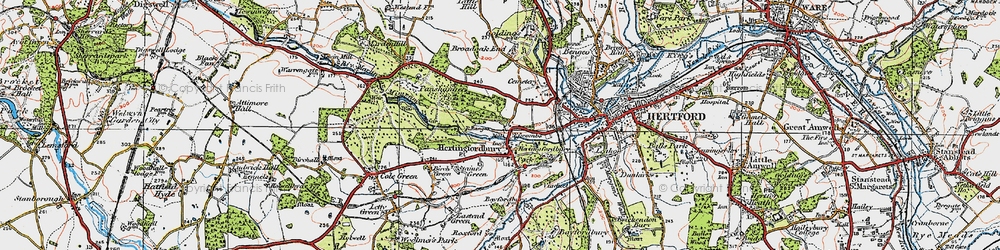 Old map of Hertingfordbury in 1919