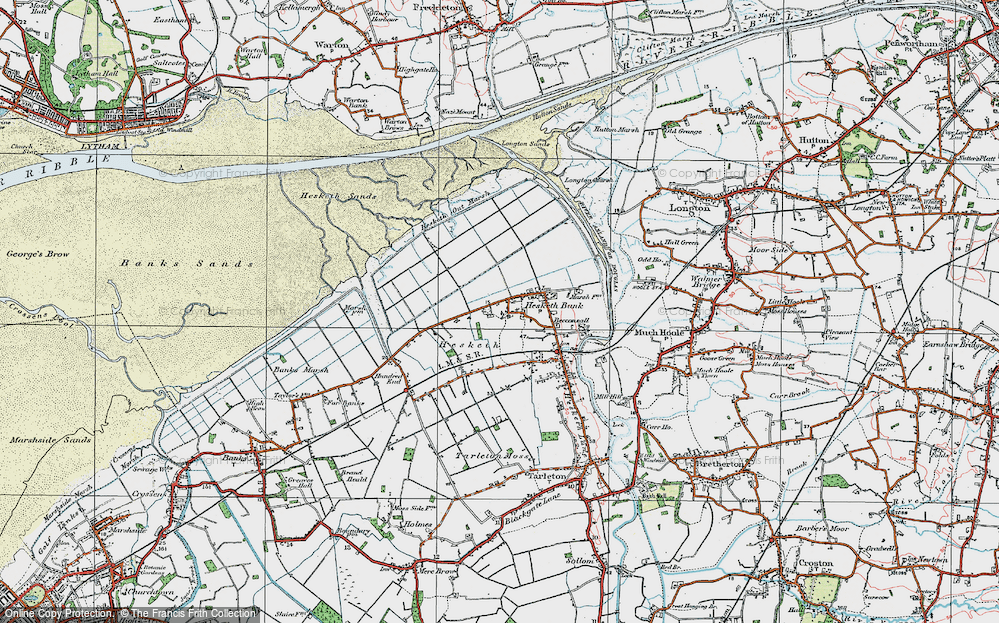 Old Map of Hesketh Bank, 1924 in 1924