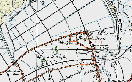 Old map of Hesketh Bank in 1924