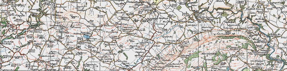 Old map of Hesketh Lane in 1924