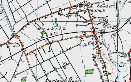 Old map of Hesketh Moss in 1924