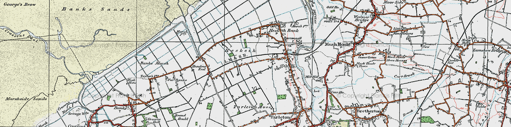 Old map of Hesketh Moss in 1924
