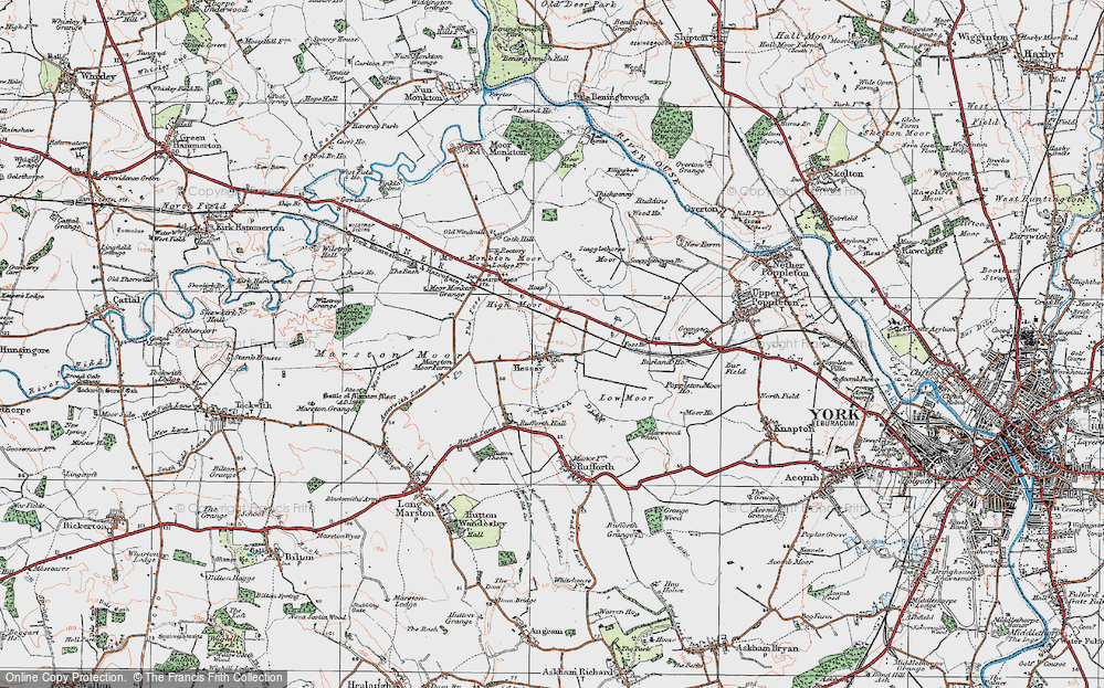Old Map of Hessay, 1924 in 1924